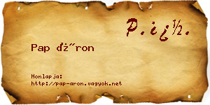 Pap Áron névjegykártya